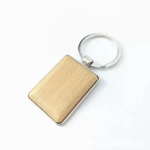 Llavero metálico con madera MMC1