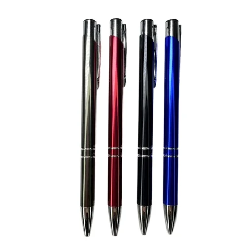 Lapicero metálico retráctil tinta azul M04 -1