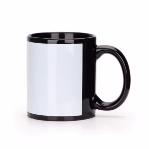 Tazas Negra con Recuadro Blanco Personalizable